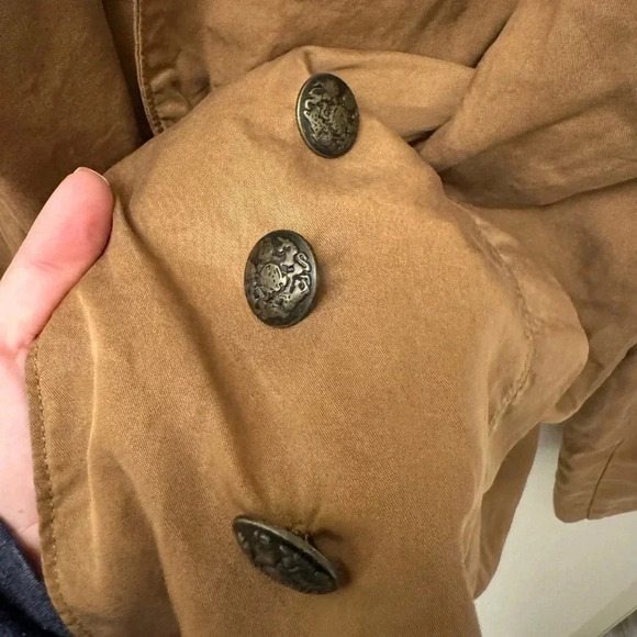 Free People Brown Blazer Jacket w Decorative Buttons Collared Neck - Picture 4 of 9